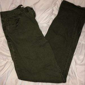 green straight leg jeans!